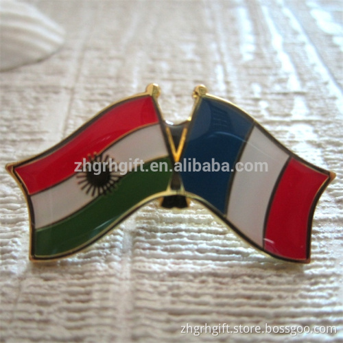 Wholesale souvenir use gifts France and Kurdistan national flag pin
